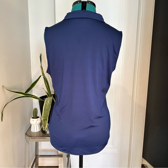 Vineyard Vines Womens Sleeveless Solid Jersey Collared Polo Shirt XL - Picture 4 of 9